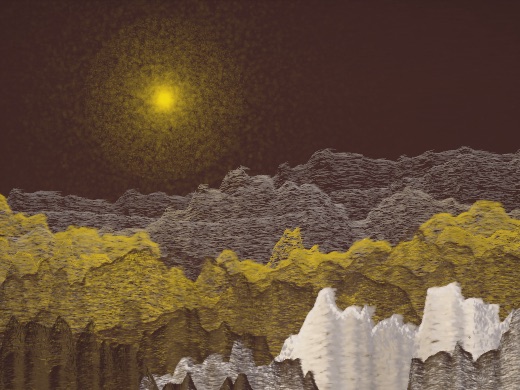 生涯 candidate #10, First Light, Terra palette, Veiled light over none water