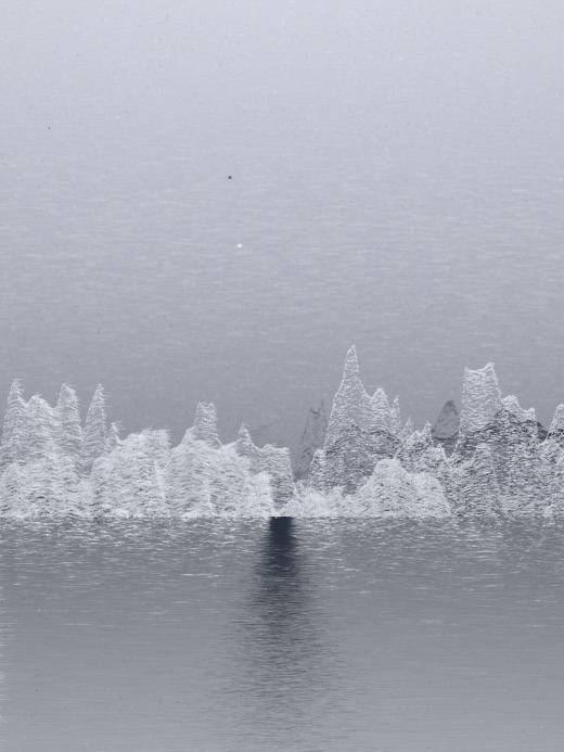 生涯 candidate #11, Saltflat, Esker palette, None light over glittered water