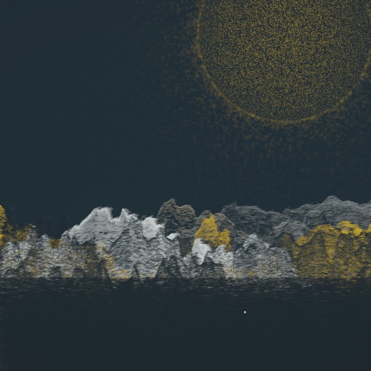 生涯 candidate #115, Saltflat, Tide palette, Disc light over still water