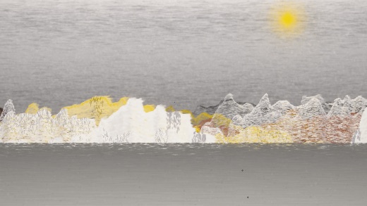 生涯 candidate #117, Full Day, Clay palette, Veiled light over still water