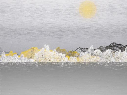 生涯 candidate #12, Full Day, Signal palette, Disc light over still water