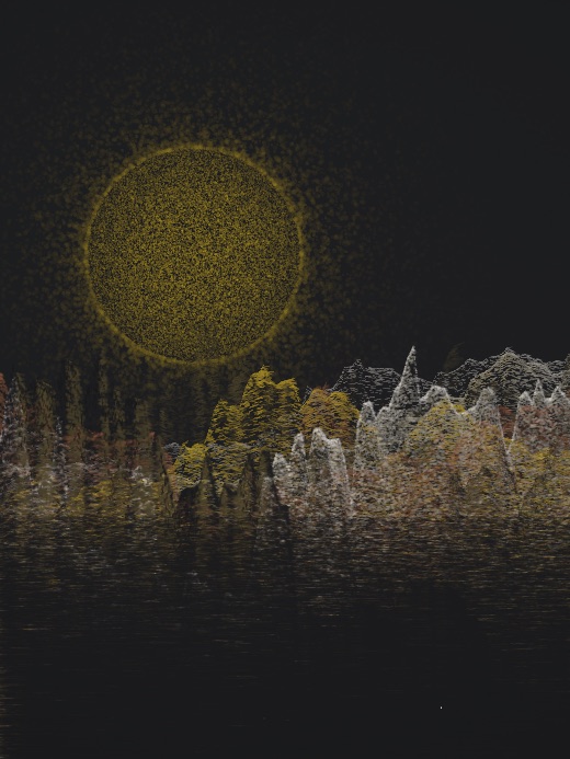 生涯 candidate #149, First Light, Clay palette, Disc light over still water