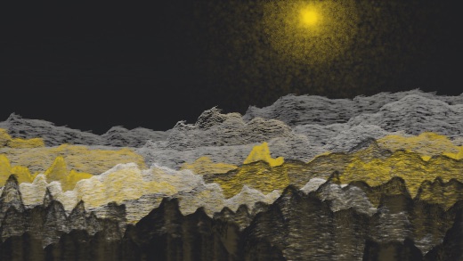 生涯 candidate #158, Saltflat, Sumi palette, Veiled light over none water