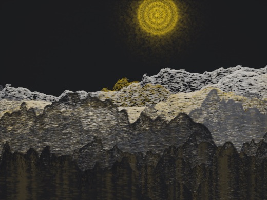 生涯 candidate #160, Full Day, Sumi palette, Ringed light over none water