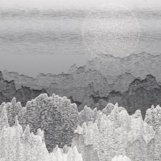 生涯 candidate #162, Saltflat, Sumi palette, Disc light over none water