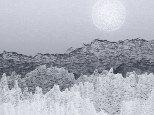 生涯 candidate #176, Saltflat, Esker palette, Disc light over none water