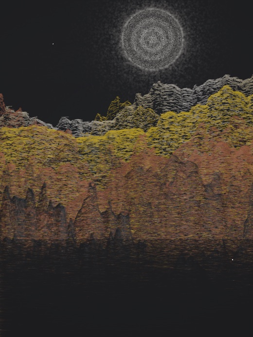 生涯 candidate #18, Weather, Clay palette, Ringed light over still water