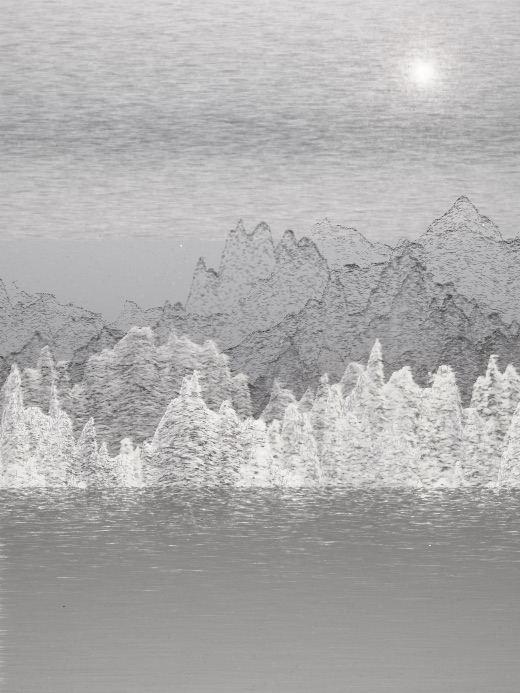 生涯 candidate #180, Weather, Oxide palette, Veiled light over still water