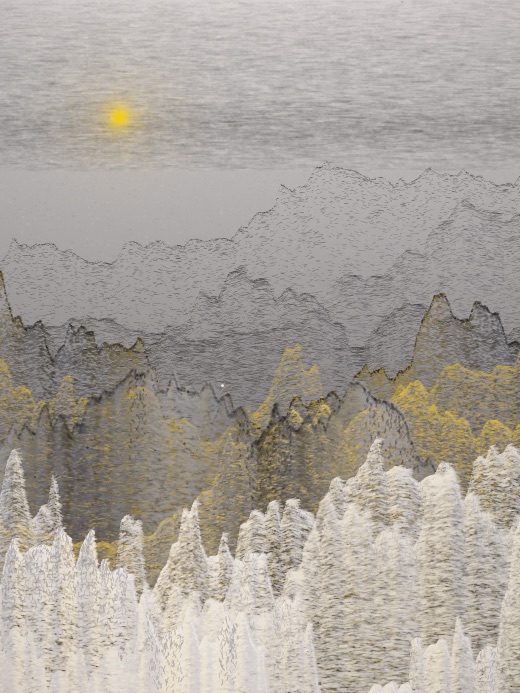 生涯 candidate #192, Weather, Clay palette, Veiled light over none water
