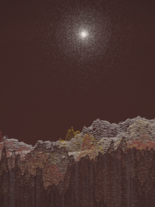生涯 candidate #203, Weather, Terra palette, Veiled light over none water