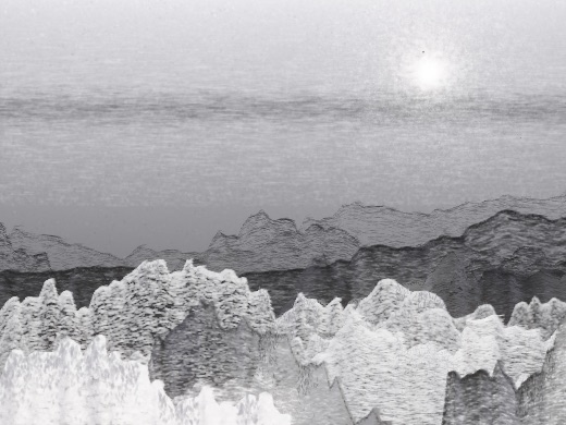 生涯 candidate #204, Saltflat, Signal palette, Veiled light over none water