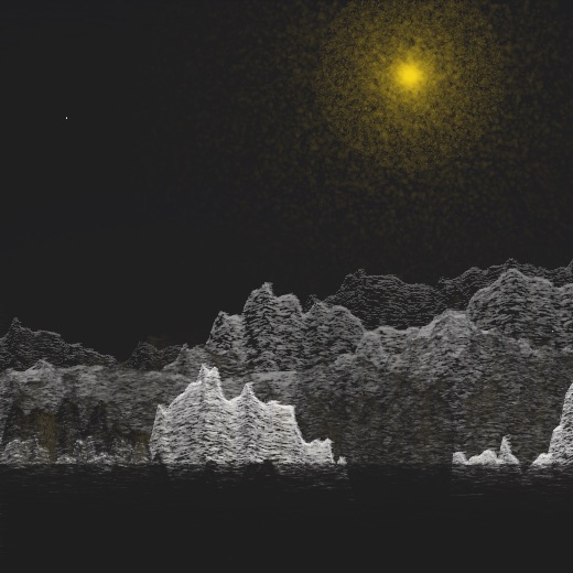 生涯 candidate #21, Saltflat, Signal palette, Veiled light over still water