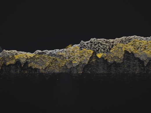 生涯 candidate #221, Nightfall, Sumi palette, None light over glittered water