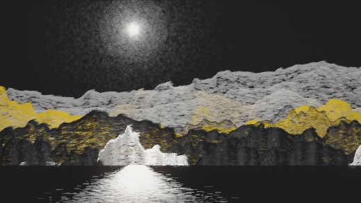 生涯 candidate #223, Weather, Oxide palette, Veiled light over glittered water