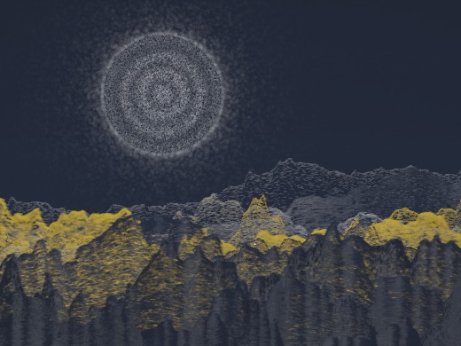 生涯 candidate #23, Saltflat, Esker palette, Ringed light over none water