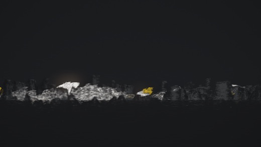 生涯 candidate #230, Nightfall, Sumi palette, None light over still water