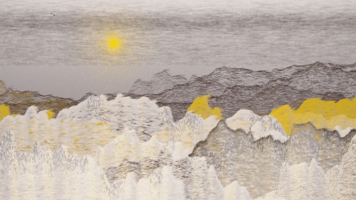 生涯 candidate #231, First Light, Terra palette, Veiled light over none water