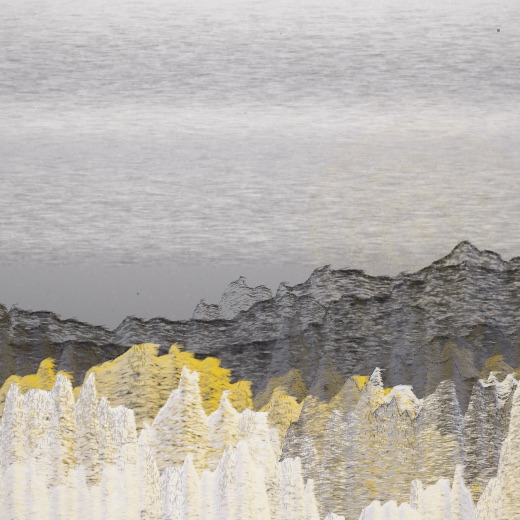 生涯 candidate #25, First Light, Sumi palette, Ringed light over none water