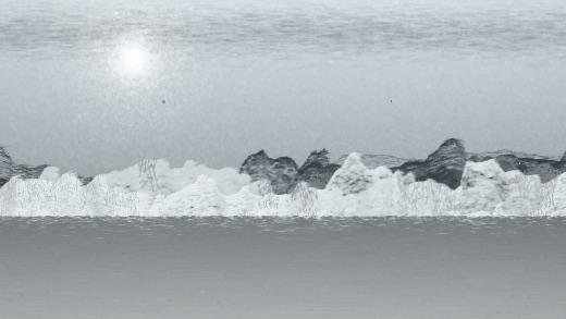 生涯 candidate #3, Saltflat, Tide palette, Veiled light over still water