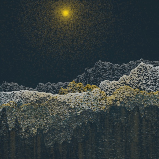 生涯 candidate #35, Full Day, Tide palette, Veiled light over none water