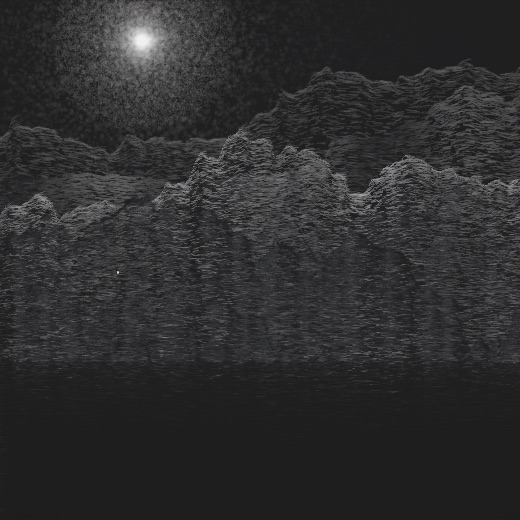 生涯 candidate #38, Saltflat, Signal palette, Veiled light over still water