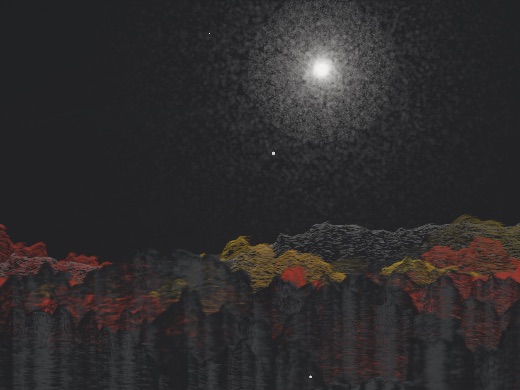 生涯 candidate #4, Saltflat, Oxide palette, Veiled light over none water