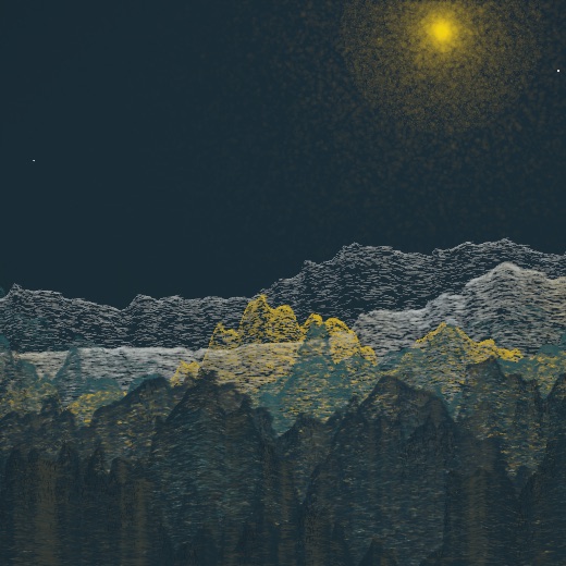 生涯 candidate #62, Full Day, Tide palette, Veiled light over none water