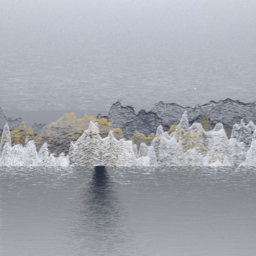 生涯 candidate #67, Saltflat, Esker palette, None light over glittered water