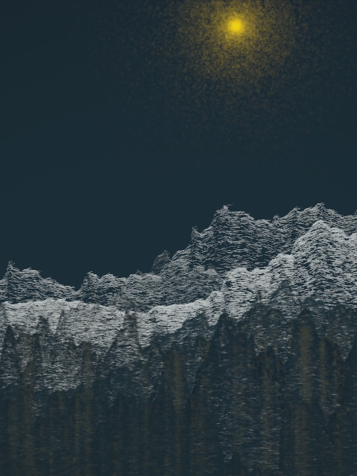 生涯 candidate #85, Full Day, Tide palette, Veiled light over none water