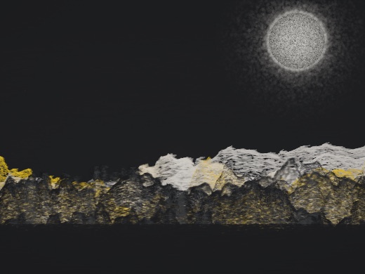 生涯 candidate #88, Full Day, Clay palette, Disc light over still water