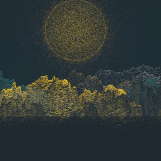 生涯 candidate #92, Saltflat, Tide palette, Disc light over still water