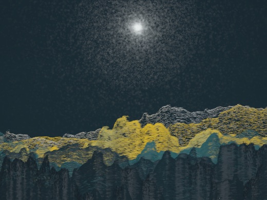 生涯 candidate #99, Full Day, Tide palette, Veiled light over none water